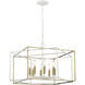 Lowe 8 Light 28 inch Matte White/Vintage Brass Pendant Ceiling Light